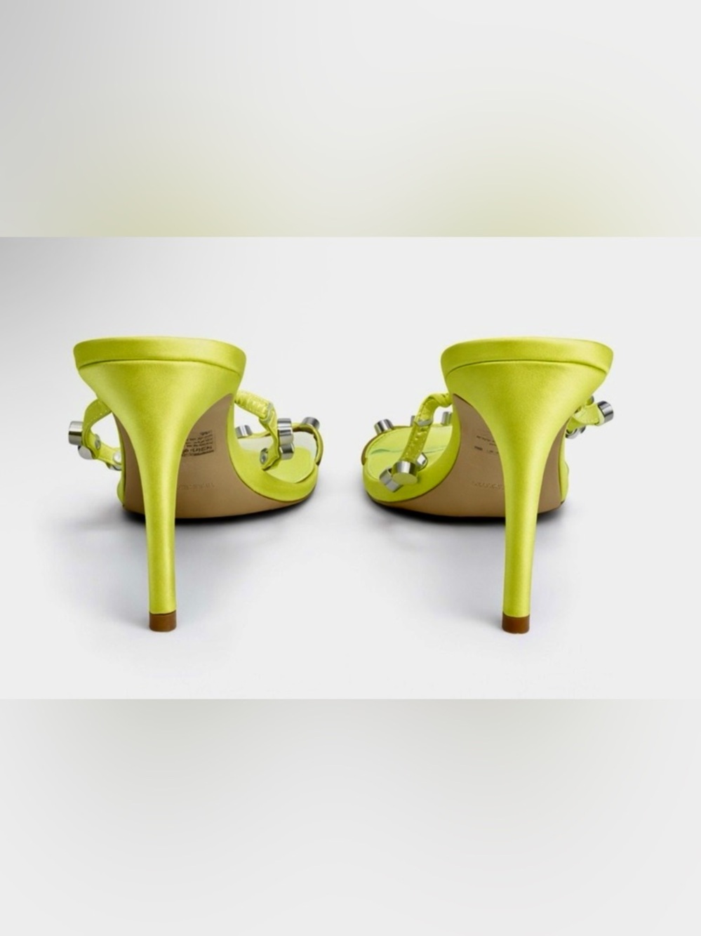 Steve Madden Dorinda Studded Heels in Citron - Picture 3 of 7